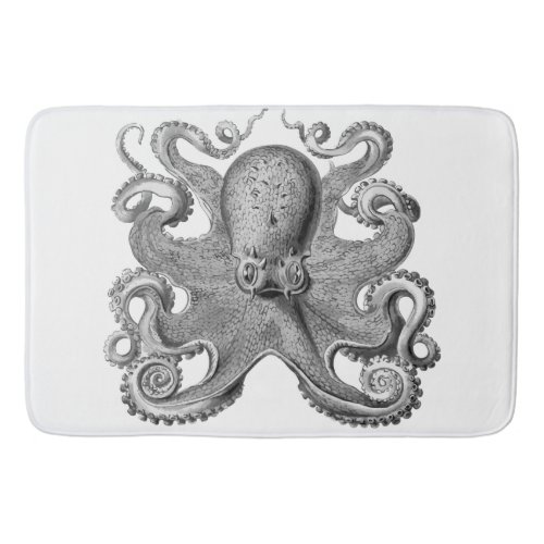 Bathmat black  silver grey  Octopus