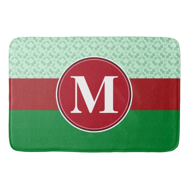 Bathmat, Custom Monogram Template Bathroom Mat (Front)