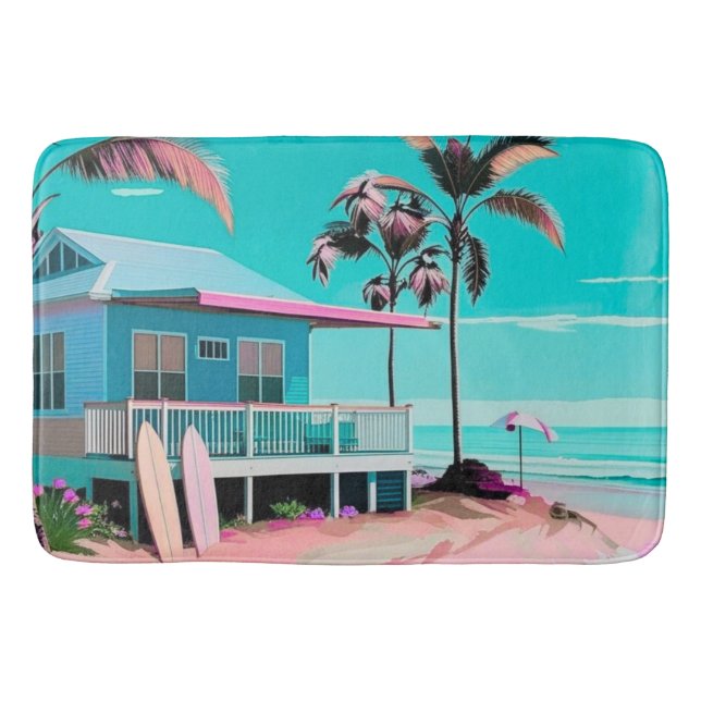 Bathroom beach theme  bath mat (Front)
