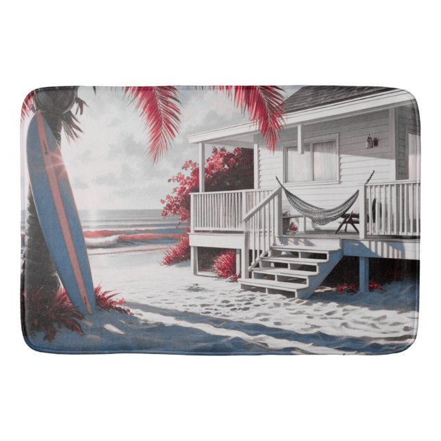 Bathroom beach theme  bath mat (Front)