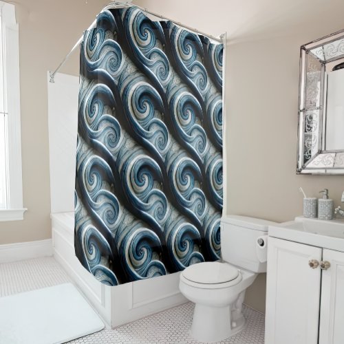 Bathroom Blue Tones _ stylish and Contemprary Shower Curtain