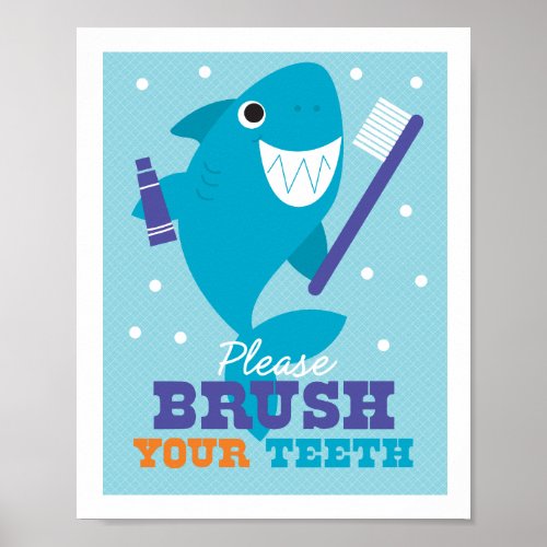 Bathroom Brush Your Teeth Art Poster