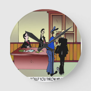 Bathroom Cartoon 8936 Round Clock