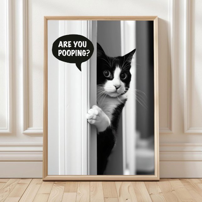 Bathroom Cat Poster, Are you Pooping Poster Funny  (Creator Uploaded)