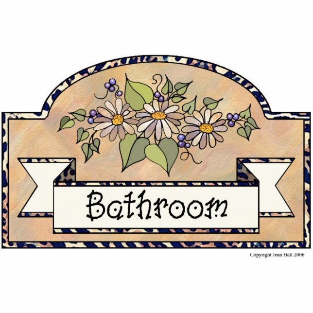 "Bathroom" - Decorative Sign Statuette (Front)