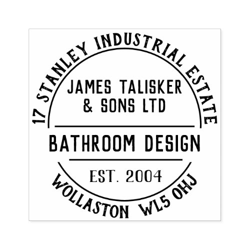 Bathroom Design Rubber Stamp
