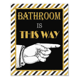 Bathroom Direction Sign (Right) - 8" x 10" Print