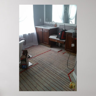 Bathroom DIY Heated Flooring Poster