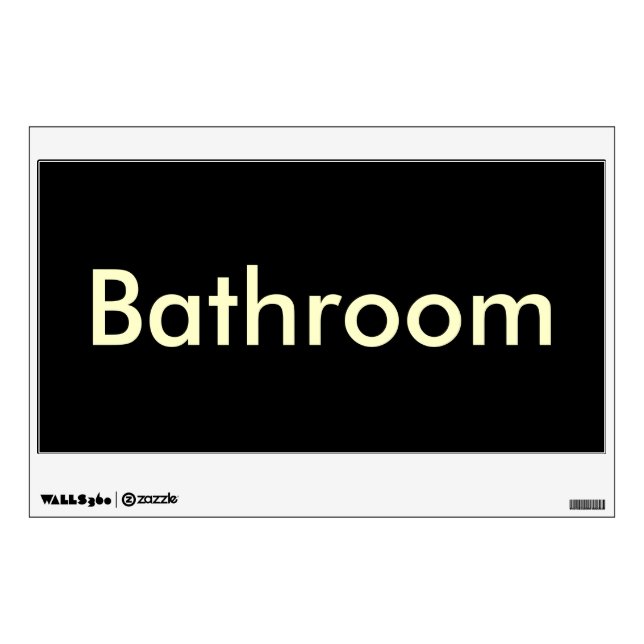 Bathroom Door Sign-Temporary/Reusable Wall Sticker (Front)