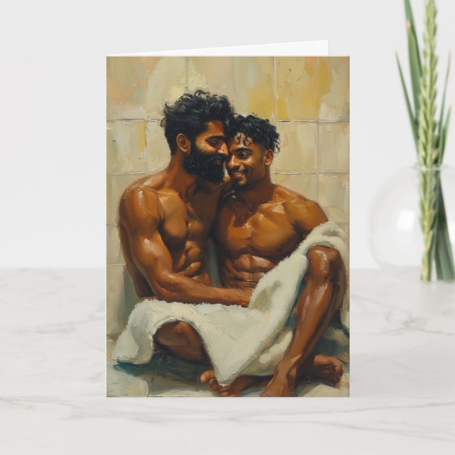 Bathroom Embrace After Shower Card (Front)