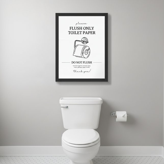Bathroom Flush Only Toilet Paper Framed Art (Bathroom Flush Only Toilet Paper Framed Art)