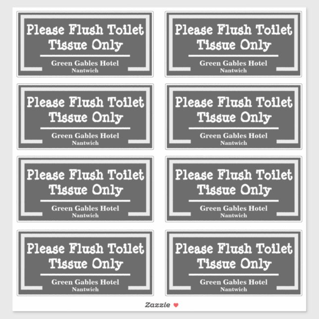 Bathroom Flush Toilet Paper Only Sticker (Sheet)