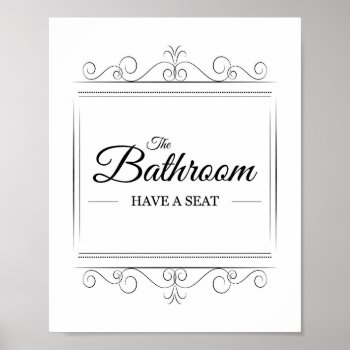 Bathroom Have A Seat Funny Vintage Bathroom Sign by wuyfavors at Zazzle