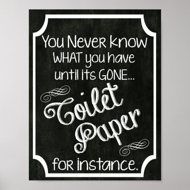 Bathroom Humor Chalkboard Sign (Front)