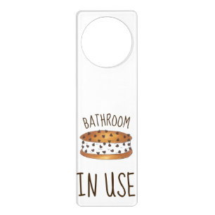 Bathroom In Use Chipwich Ice Cream Sandwich Door Hanger