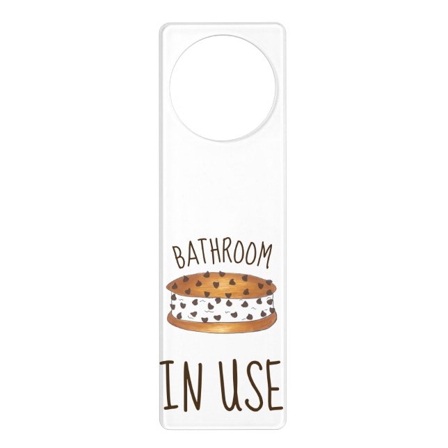 Bathroom In Use Chipwich Ice Cream Sandwich Door Hanger (Front)