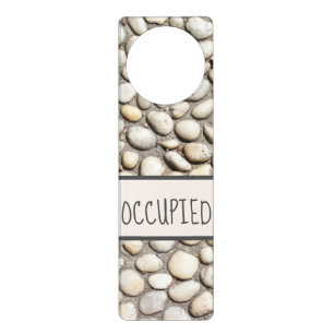 Bathroom In Use Occupied Cobblestone Pebbles Door Hanger