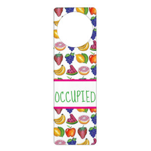 Bathroom In Use Occupied Fruit Lemon Lime Melon Door Hanger