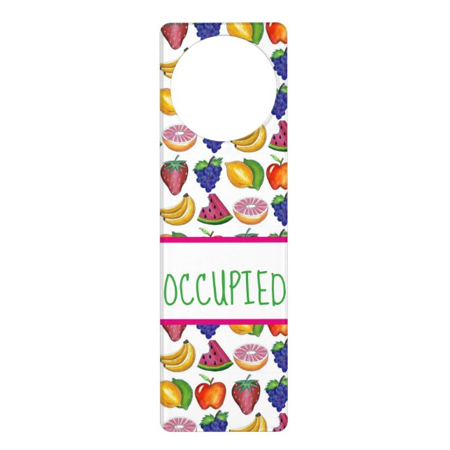 Bathroom In Use Occupied Fruit Lemon Lime Melon Door Hanger (Front)