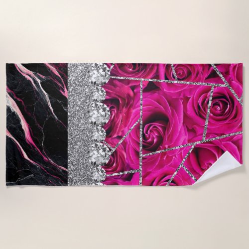 Bathroom Interior Design Home Black Glitter Marble Beach Towel