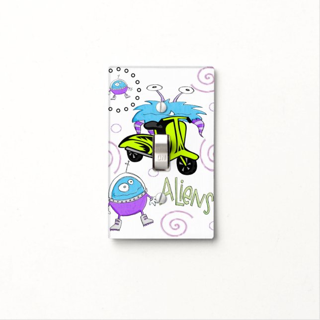 Bathroom Light Switch Cover Aliens (In Situ)