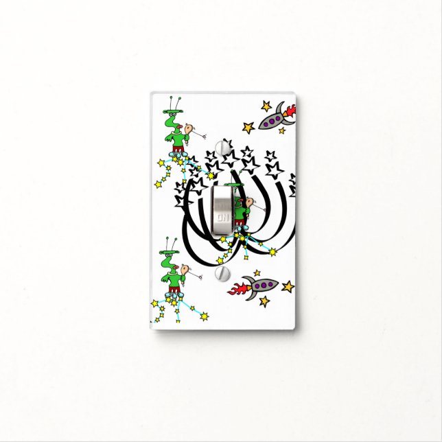 Bathroom Light Switch Cover Aliens (In Situ)