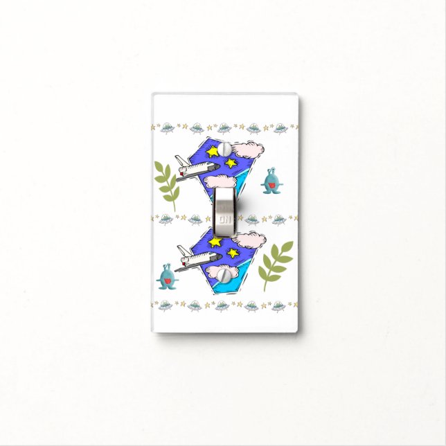 Bathroom Light Switch Cover Aliens (In Situ)