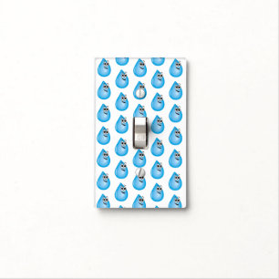 Bathroom Light Switch Cover Blue Bubbles 