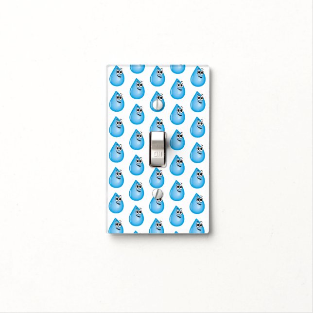 Bathroom Light Switch Cover Blue Bubbles  (In Situ)