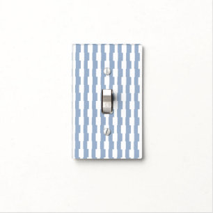 Bathroom Light Switch Cover Blue & White Stripe
