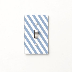 Bathroom Light Switch Cover Blue & White Stripe