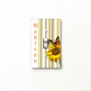 Bathroom Light Switch Cover Butterfly Sunflower