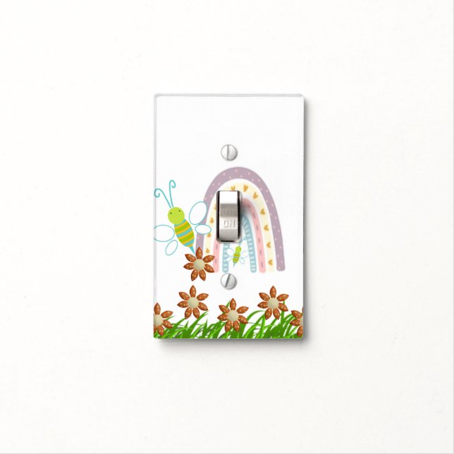 Bathroom Light Switch Cover Butterfly Watercolor (In Situ)