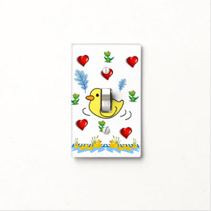 Bathroom Light Switch Cover Chick Red Hearts