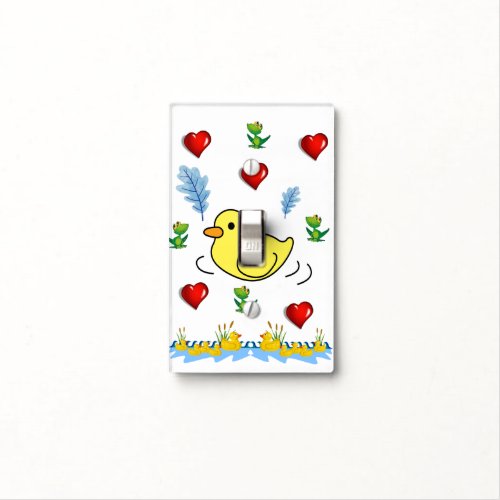 Bathroom Light Switch Cover Chick Red Hearts