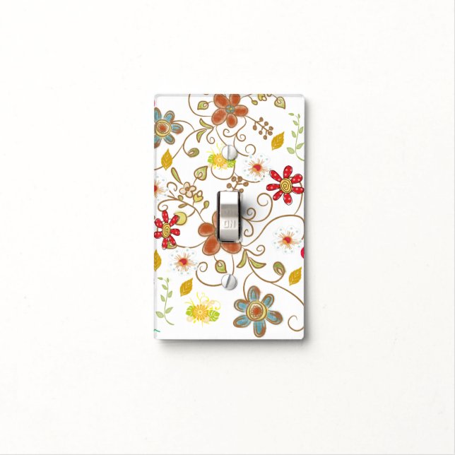 Bathroom Light Switch Cover Floral (In Situ)