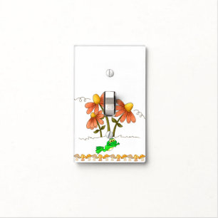 Bathroom Light Switch Cover Frog Mushroom Floral