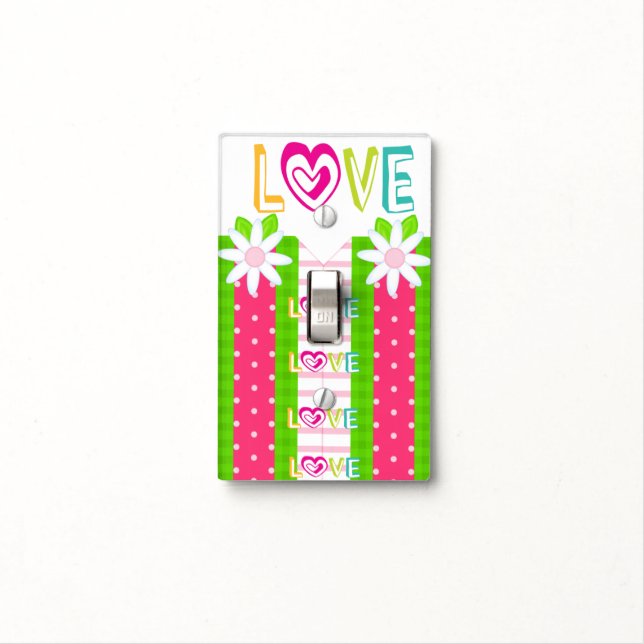 Bathroom Light Switch Cover Love Floral  (In Situ)