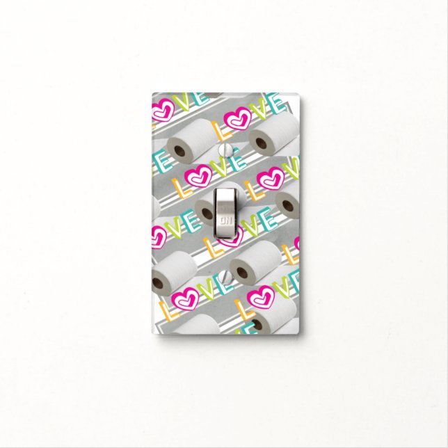 Bathroom Light Switch Cover Love Toilet Paper  (In Situ)