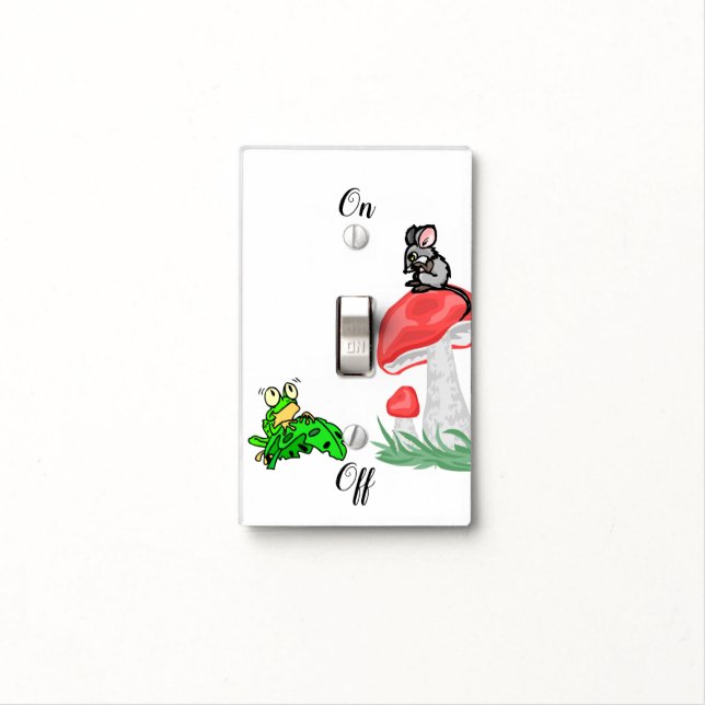 Bathroom Light Switch Cover Mouse Frog Mushroom (In Situ)