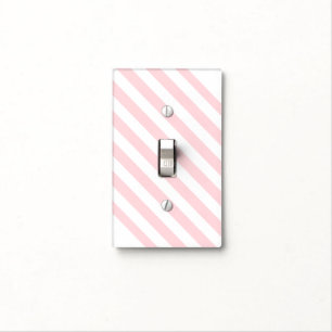 Bathroom Light Switch Cover Pink & White Stripe