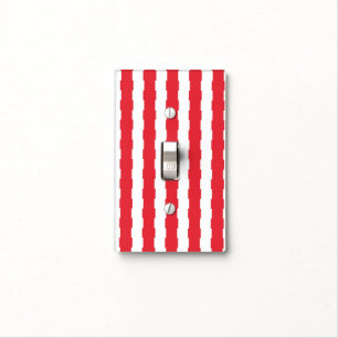 Bathroom Light Switch Cover Red & White Square