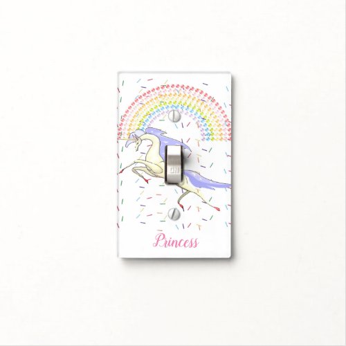 Bathroom Light Switch Cover Unicorn Rainbow 