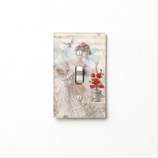 Bathroom Light Switch Cover Victorian Woman (In Situ)