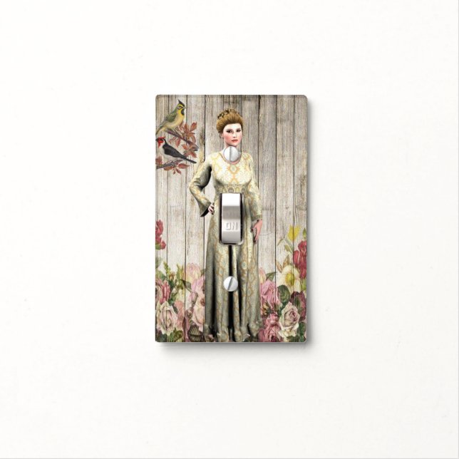 Bathroom Light Switch Cover Victorian Woman (In Situ)