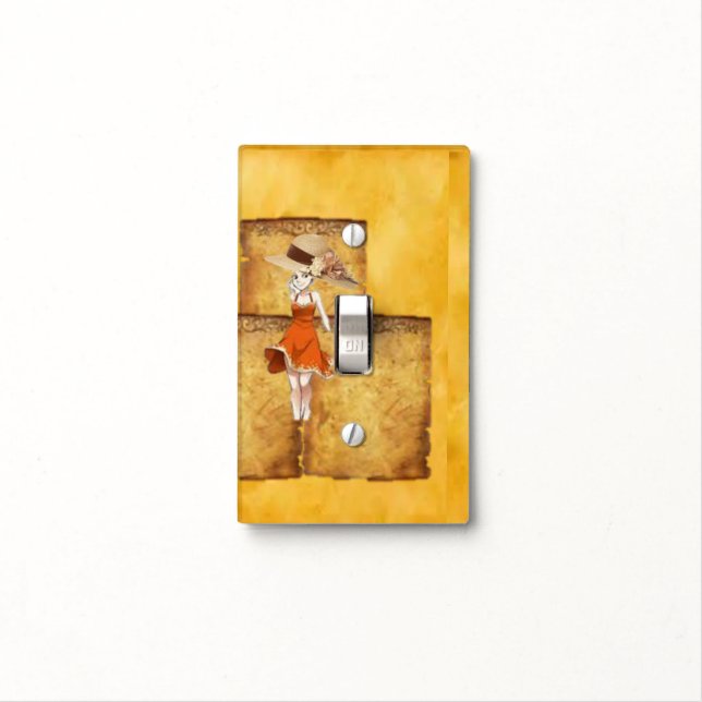 Bathroom Light Switch Cover Victorian Woman (In Situ)