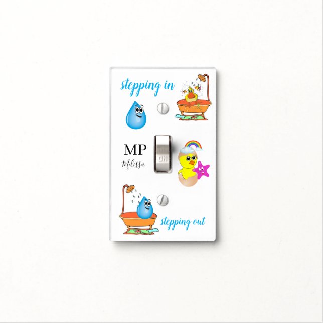 Bathroom Light Switch Cover Yellow Chick Bathtub  (In Situ)