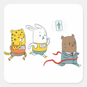 Bathroom Marathon Square Sticker