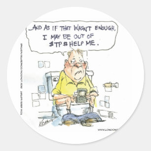 Bathroom Not 4 Social Networking Funny Tees & Gift Classic Round Sticker