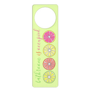 Bathroom Occupied Citrus Fruit Lemon Lime Orange Door Hanger